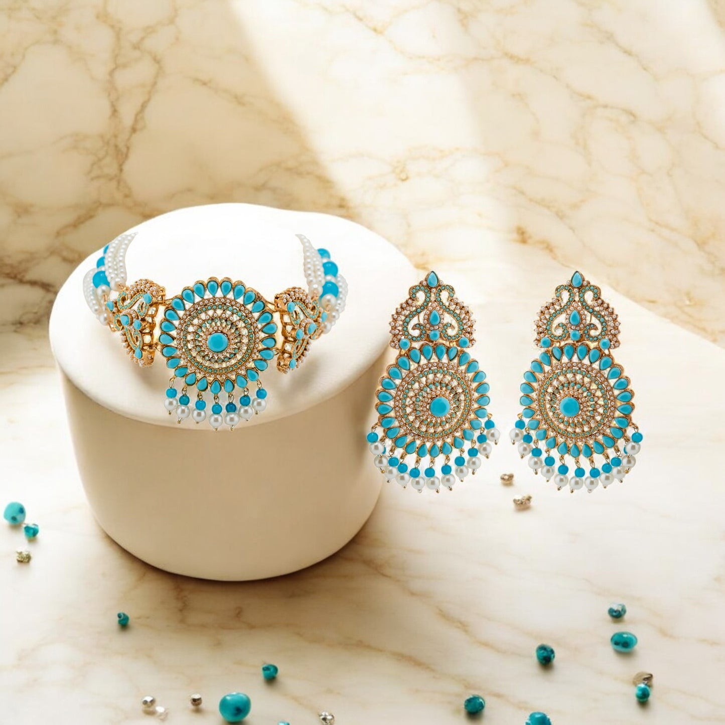 Aneela - Choker & Earrings Set